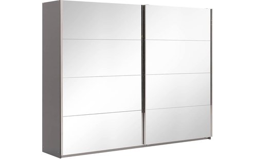 Goossens Basic Kledingkast Miami, 271 cm breed, 210 cm hoog, 2x spiegel schuifdeuren