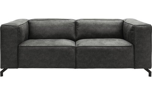 Goossens Bank Calvin grijs, micro leer, 2,5-zits, modern design