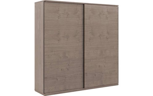 Goossens Excellent Kledingkast Nature, 225 cm breed, 223 cm hoog, 2 hout schuifdeuren