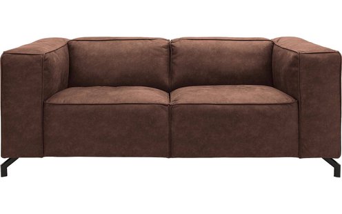 Goossens Bank Calvin bruin, micro leer, 2-zits, modern design