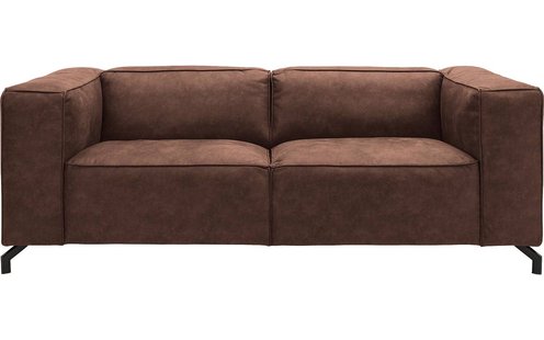 Goossens Bank Calvin bruin, micro leer, 2,5-zits, modern design