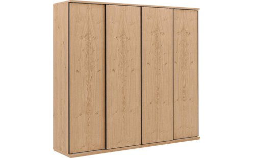 Goossens Excellent Kledingkast Wood, 240 cm breed, 223 cm hoog, 4 hout schuifdeuren