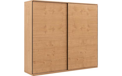 Goossens Excellent Kledingkast Nature, 250 cm breed, 223 cm hoog, 2 hout schuifdeuren