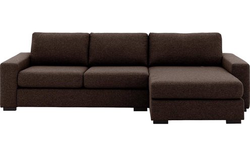 Goossens Hoekbank Lucca Met Chaise Longue bruin, stof, 2,5-zits, stijlvol landelijk met chaise longue rechts