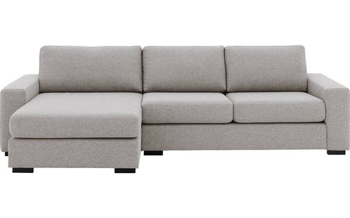 Goossens Hoekbank Lucca Met Chaise Longue grijs, stof, 2,5-zits, stijlvol landelijk met chaise longue links
