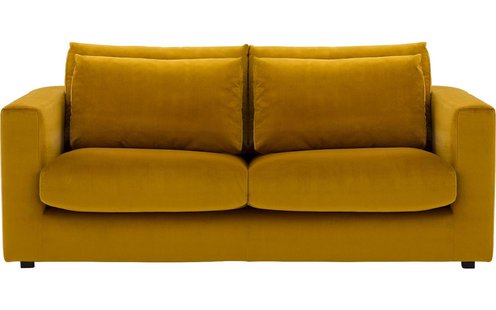 Goossens Bank Ravenia geel, stof, 2,5-zits, stijlvol landelijk