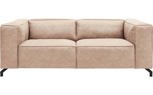 Goossens Bank Calvin beige, micro leer, 2,5-zits, modern design