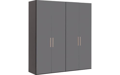 Goossens Kledingkast Easy Storage Ddk, Kledingkast 203 cm breed, 220 cm hoog, 4x glas draaideur