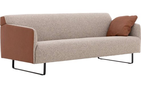 Goossens Excellent Bank Montreal cognac, leer, 2-zits, modern design