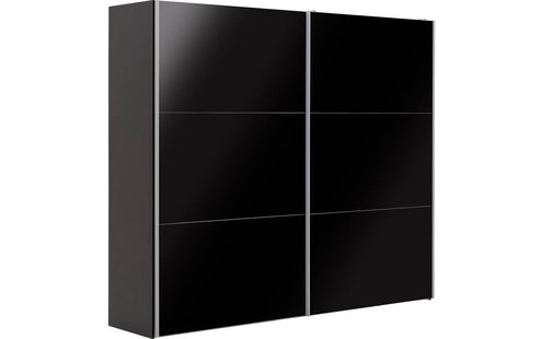 Goossens Kledingkast Easy Storage Sdk, 253 cm breed, 220 cm hoog, 2x 3 paneel glas schuifdeuren