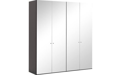 Goossens Kledingkast Easy Storage Ddk, Kledingkast 203 cm breed, 220 cm hoog, 4x spiegel draaideur