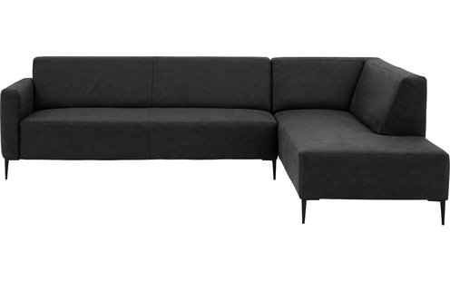 Goossens Bank Key West antraciet, micro leer, 3-zits, modern design met ligelement rechts