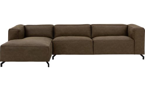 Goossens Bank Calvin groen, micro leer, 3,5-zits, modern design