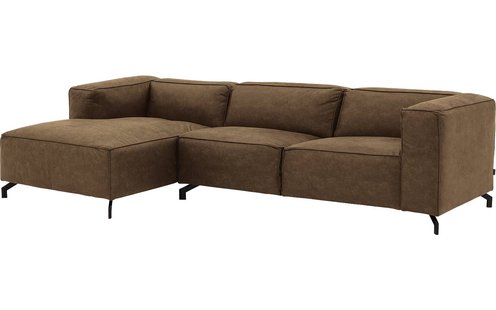 Goossens Bank Calvin groen, micro leer, 3-zits, modern design