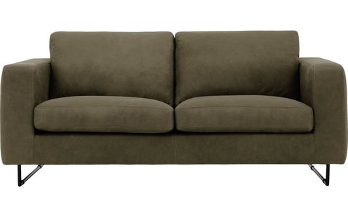 Goossens Excellent Bank Jovani groen, leer, 2,5-zits, urban industrieel