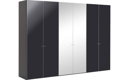 Goossens Kledingkast Easy Storage Ddk, Kledingkast 304 cm breed, 220 cm hoog, 4x draaideur en 2x spiegel draaideur midden