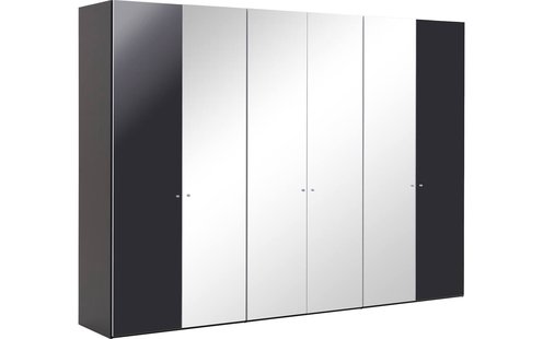 Goossens Kledingkast Easy Storage Ddk, Kledingkast 304 cm breed, 220 cm hoog, 2x draaideur en 4x spiegel draaideur midden