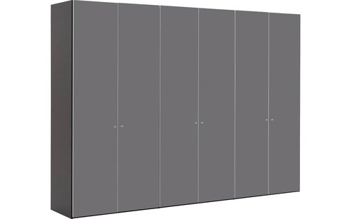 Goossens Kledingkast Easy Storage Ddk, Kledingkast 304 cm breed, 220 cm hoog, 6x glas draaideur