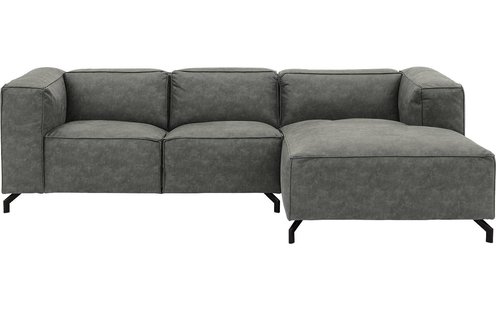 Goossens Bank Calvin grijs, micro leer, 2-zits, modern design