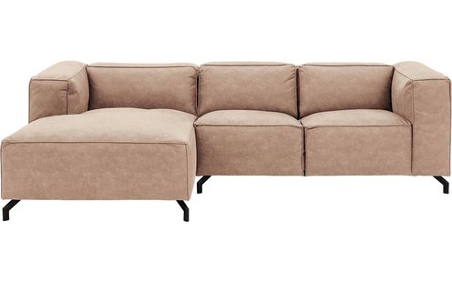 Goossens Bank Calvin beige, micro leer, 2-zits, modern design