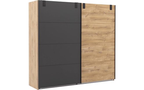 Goossens Basic Kledingkast Industrial, Slaapkamerkast 225 cm breed, 210 cm hoog, 2x schuifdeur