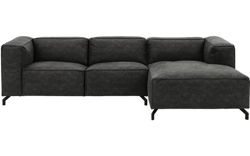 Goossens Bank Calvin grijs, micro leer, 2,5-zits, modern design