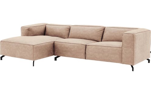 Goossens Bank Calvin beige, micro leer, 3-zits, modern design