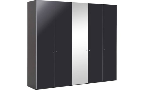 Goossens Kledingkast Easy Storage Ddk, Kledingkast 253 cm breed, 220 cm hoog, 4x draaideur en 1x spiegel draaideur midden