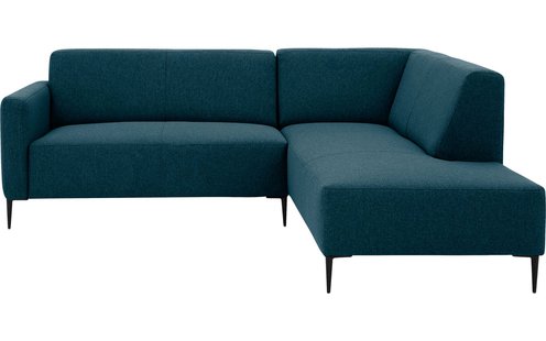 Goossens Bank Key West blauw, stof, 2-zits, modern design met ligelement rechts