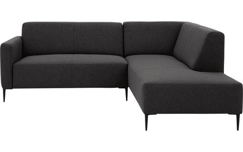 Goossens Bank Key West grijs, stof, 2-zits, modern design met ligelement rechts