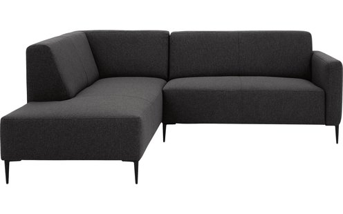 Goossens Bank Key West grijs, stof, 2-zits, modern design met ligelement links