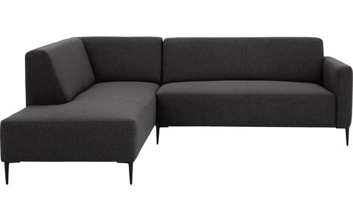 Goossens Bank Key West grijs, stof, 2,5-zits, modern design met ligelement links