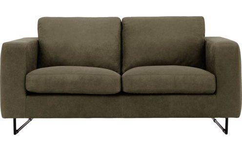 Goossens Excellent Bank Jovani groen, leer, 2-zits, urban industrieel