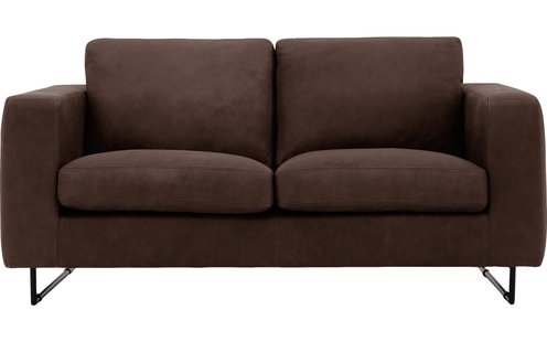 Goossens Excellent Bank Jovani bruin, leer, 2-zits, urban industrieel