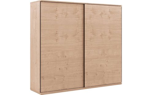 Goossens Excellent Kledingkast Nature, 250 cm breed, 223 cm hoog, 2 hout schuifdeuren