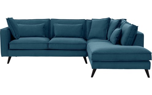 Goossens Bank Suite blauw, stof, 2,5-zits, elegant chic met ligelement rechts Goossens Bank Suite blauw, stof, 2,5-zits, elegant chic met ligelement rechts