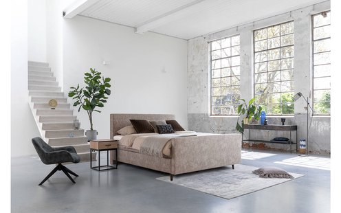 Goossens Boxspring Compleet Forma Frame, Vlak 160 x 200 cm(=2x 80 x 200 cm)+ hoofdb.+vtbord, 2x matras e.stevig pocketv., 1 x topper luxafoam