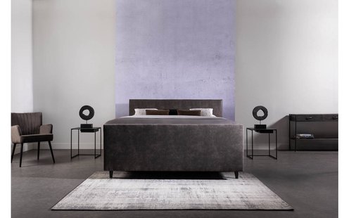 Goossens Boxspring Compleet Forma Frame, Vlak 140 x 200 cm(=2x 70 x 200 cm)+ hoofdb.+vtbord, 2x matras e.stevig pocketv., 1 x topper luxafoam