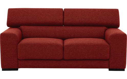 Goossens Bank Nora rood, stof, 2-zits, stijlvol landelijk