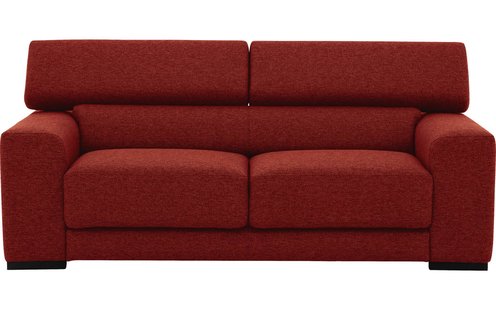 Goossens Bank Nora rood, stof, 2,5-zits, stijlvol landelijk