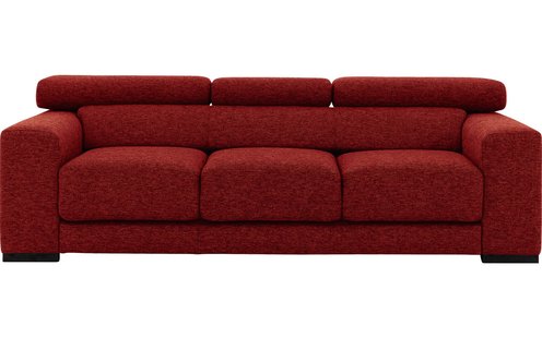 Goossens Bank Nora rood, stof, 3-zits, stijlvol landelijk