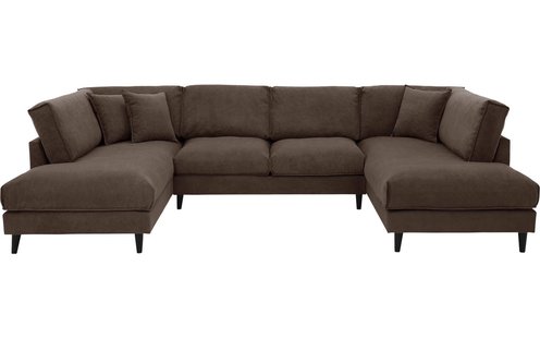 Goossens Bank Jonas grijs, stof, urban industrieel met ligelement links met ligelement rechts