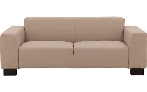 Goossens Excellent Bank Design@home bruin, leer, 2,5-zits, modern design