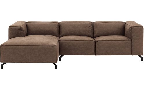 Goossens Bank Calvin bruin, micro leer, 2,5-zits, modern design