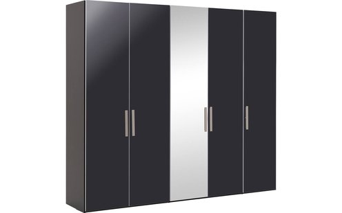 Goossens Kledingkast Easy Storage Ddk, Kledingkast 253 cm breed, 220 cm hoog, 4x draaideur en 1x spiegel draaideur midden