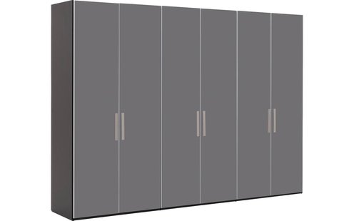 Goossens Kledingkast Easy Storage Ddk, Kledingkast 304 cm breed, 220 cm hoog, 6x glas draaideur