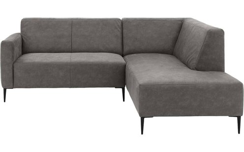 Goossens Bank Key West grijs, micro leer, 2-zits, modern design met ligelement rechts