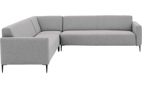 Goossens Bank Key West lichtgrijs, stof, 3-zits, modern design