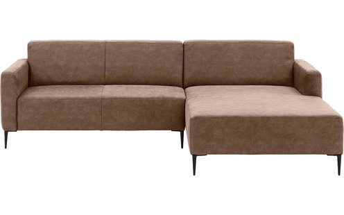 Goossens Bank Key West bruin, micro leer, 2,5-zits, modern design