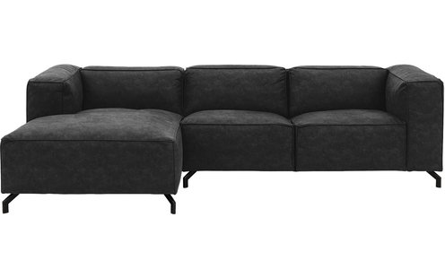 Goossens Bank Calvin antraciet, micro leer, 2,5-zits, modern design